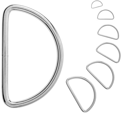 Your Day Mate D-Ringe aus Metall, Silber-farben, D Ring geschlossen ohne Öffnung, halbrunder Ring aus vernickeltem Stahl, D-Ring Schnalle für DIY, Gurte