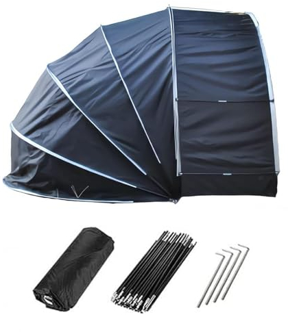 YSMSMZJK Fahrradzelt Hängen 2 in 1 Fahrradgarage mit 210D Oxford-Gewebe PU4000 Wasserdicht Fahrradwohnwagen Faltgarage Fahrrad,Black