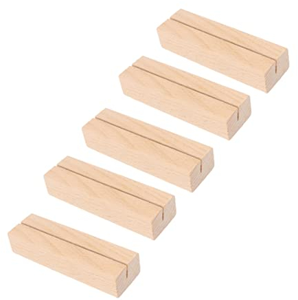HOODANCOS 5stücke Holz Memo Clips Elegante Tischkartenhalter Aus Naturholz Für Visitenkarten Und Postkarten Quadratisches Design Kompakt Und Platzsparend Für Büro Und Zuhause