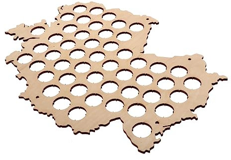 PRETYZOOM Beer Holder Wooden Map Wall Art Creative Diy Bottle Cap Collection Decor for Home Father Day and Holidays