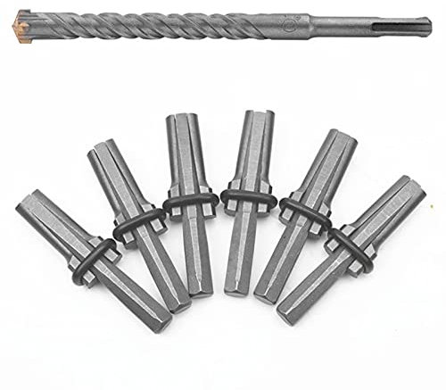 6 Pcs Industrial Grade Plug Wedge and Feather Shims for Stone Splitting High Hardness Steel with Rotary Hammer Drill Bit Concrete Marble Granite Rock Hand Tool (16mm)