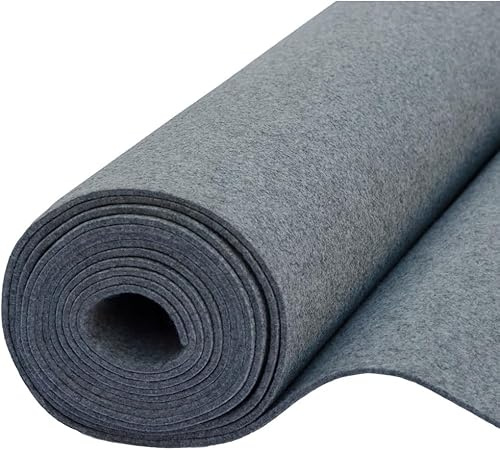 Fabreco Filz Meterware 4mm Dicke (100 x 50 cm) – Imprägnierter Bastelfilz & Filzstoff Meterware für Dekoration, Polster & DIY | Filz zum Basteln: Tischläufer, Filzmatte & Filzunterlage (Grau)