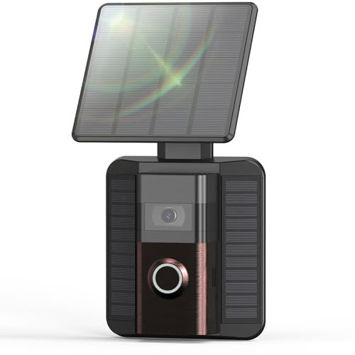 Solar Charger Compatible for Video Doorbell (2020 Release), QIBOX Adjustable Solar Panel Mount, Efficient Solar Charger for Doorbell Camera