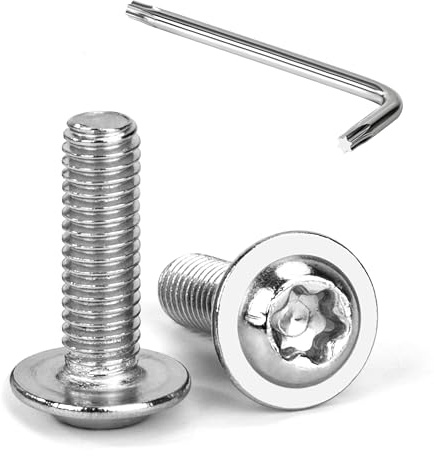 Tunejoy 20 Stück M6 x 20 mm Linsenkopfschrauben mit Flansch Trox Linsenkopfschraube Innensechskant Edelstahl A2 V2A Flanschschrauben Vollgewinde mit T30 Inbusschlüssel