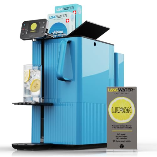 LANGWATER New Reverse Osmosis & Mineralization Water Filter Countertop - Instant Water Purifier adding Precise Minerals - Starterkit with 4-stage Filtration System & 2 Packs Minerals - Lemon