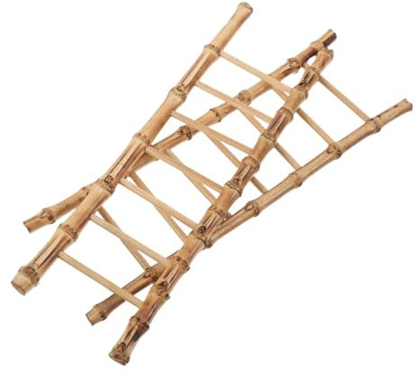 Toyvian 2pcs Miniature Victorian Dollhouse Ladder Small Step Ornament Miniature Bamboo Ladder for Diy Craft Accessory