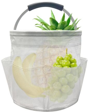 Bomefoi Cleaning Caddy With Handle - PVC Portable Organizer Basket for Picnic,Large Capacity Organizer Basket for Outdoor Activity Beach Swimming Gym