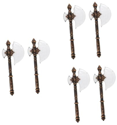 FOMIYES 6 Pezzi Asce Halloween Realistiche Accessori Scenici per Cosplay e Spettacoli Colori Casuali Decorazioni Vichinga Colore Casuale