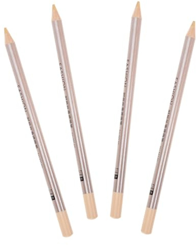Mikikit Lot De 4 Crayons Anti-taches En Bois 2 Naturel Couvrant Imperméable Compact Pour Maquillage Quotidien Et Voyage