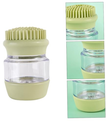 ibasenice Badebürste und Massagebürste für Haustiere Silikon mit Shampoo Spender Doppelseitiges Design aus Tpr für Entspannende Hundewäsche und Katzenpflege im Bad