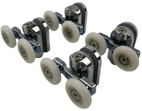Puleggie di fissaggio per porte doccia, Rulli di ricambio for porte scorrevoli della doccia, confezione da 8, superiori e inferiori, 23-27 mm(4pcs Upper Part,Diameter 23mm)