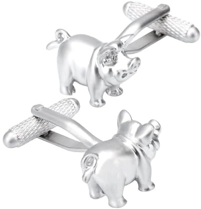 Homxi Boutons de Manchette Argent pour Homme, Cochon, Cuivre, Chemise avec Bouton de Manchette pour Homme