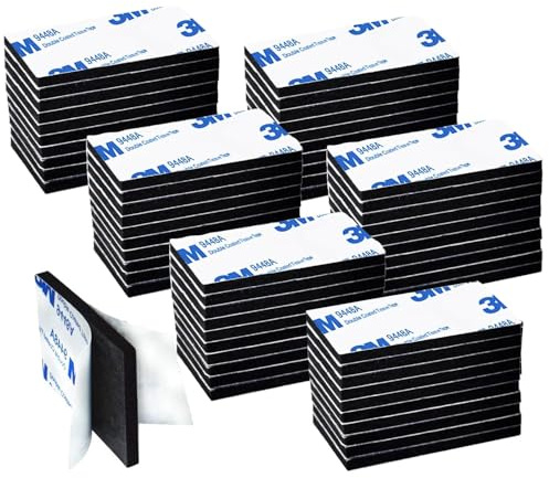 Yeesabella 60pcs Double Sided Tape Heavy Duty, 50 * 30 * 3 mm Strong Sticky Water Proof Adhesive Pads Strips for Outdoor Indoor Mounting Hanging