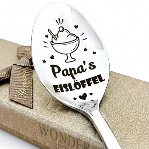 Personalisierter Eislöffel mit Gravur - Individueller Name & Text „Name's Eislöffel“ - Einzigartiges Geschenk für Eisliebhaber, Mama, Papa, Schwester - Hochwertiger Edelstahl 18/10