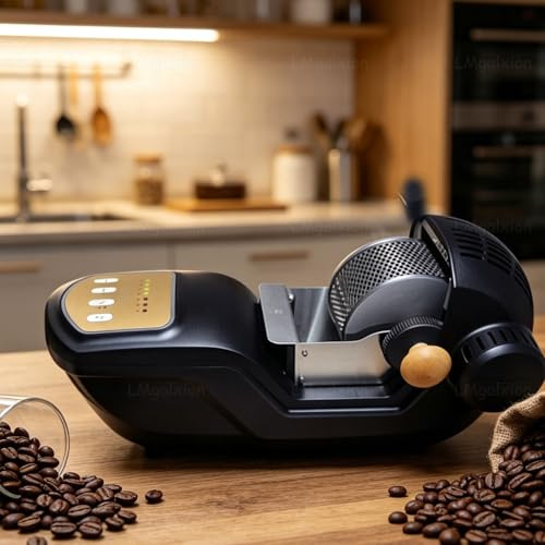 DPLXQPP Tostacaffè Macchina,1600w Elettrica Automatica Ad Aria Calda,Tostatrice Portatile 300g Con 7 Livelli Di Tostatura,Multifunzione,Regalo per Amanti Del Caffè