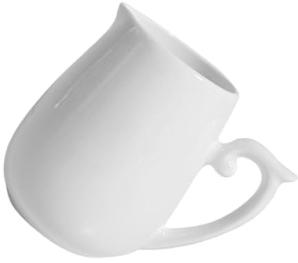 KICHOUSE Bricco per Latte in Ceramica Bianco da 160ml Manico, Resistente e Pratico, per Casa e Caffetteria Contemporanea