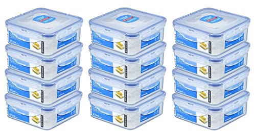Lock&Lock | Frischhaltedose | Vorratsdose | Gerfrierdose | Inhalt: 870 ml | 155 x 155 x 60 mm | spülmaschinengeeignet | HPL823 - 12er Set
