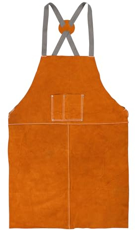 Leather Apron, Welding Apron, For Men, Blacksmith, Work Bib, Heat Resistant, Welder Gear, Forging, Woodworking, Wood, Metal Working, Blacksmithing, Shop Clothing, Flame/Heat Resistant, 23 x 35 Inch