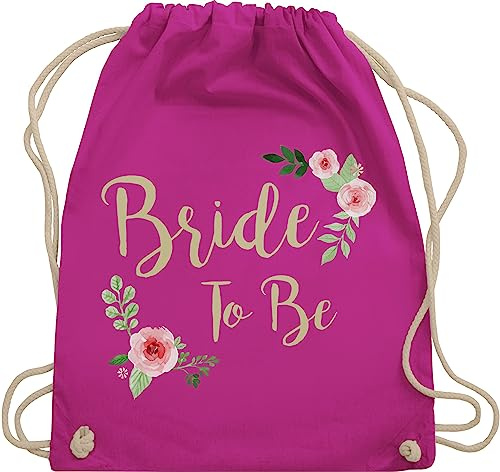 Shirtracer Turnbeutel Rucksack - JGA Junggesellenabschied Frauen - Bride To Be - Unisize - Fuchsia - utensilien junggesellinnenabschied brauttaschen bachelorette party bridemaid baumwolle beutel