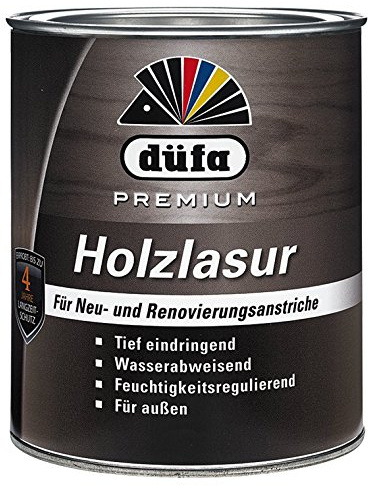 düfa Premium Holzlasur EICHE 2,5L Holzbeschichtung Schutzanstrich Dünnschichtlasur │ für Holzelemente im Außenbereich