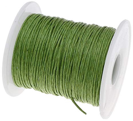 My-Bead Wachsschnur Baumwollschnur gewachst 90m x 1mm grün Top Qualität Schmuckherstellung basteln DIY