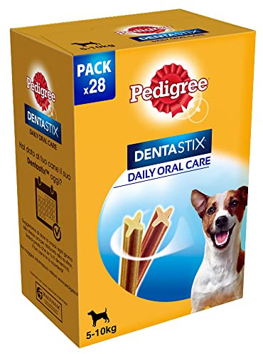 Pedigree Dentastix de uso diario para higiene oral para perros pequeños, 28 sticks