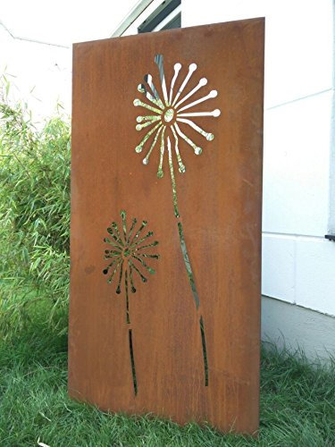 Zen Man Corten Stahl SichtschutzWand RostSichtschutzwand H150 * 75cm aus Cortenstahl 1.6mm Gartenzubehör 031654-1C 16,2kg Handarbeit