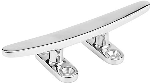 Qiilu Anlegeklampen für Boote, Bootsklampe 125MM 316 Edelstahl Marine Boote Dock Deck Flat Top Base Low Silhouette Trimline Klampe Rostfrei Festmacher Belegklampe Flach Festmacherklampe