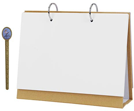 DIY Blank Desk Calendar Spiral Loose-Leaf Office Table Calendar Planner School Monthly Planner Drawing Pad Graffiti Memo Pad DIY Photo Album Kraft Paper Refillable Daily Weekly Holiday Gift