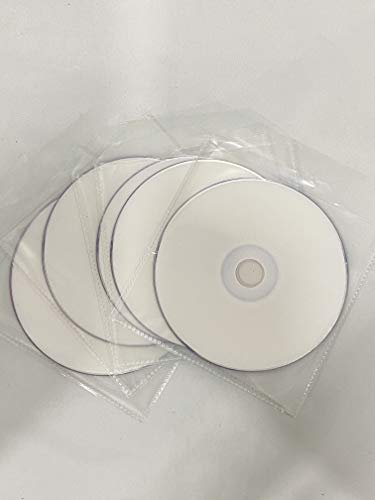 5 x Ritek DVD+R 8.5Gb Dual Layer Full Face Printable, White, x8 in Dragon Trading Clear Plastic Sleeves With Flap - Premium Dual Layer DVDs in Protective Sleeves