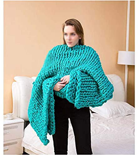 VOCD Grob Gestrickte Decke, Sperrige Decke, Arm Strickwurf Super Große Handstrickgarn Haustier Bett Stuhl Sofa Yoga Mat Teppich, Perfekt Zum Kuscheln Im Bett, Sofa, Bettdecke