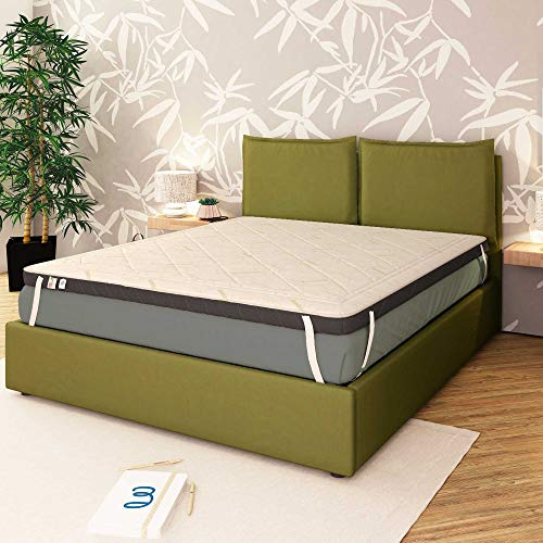 Baldiflex Topper Memory Foam Einzelmatratze 70 x 190 cm H 7 cm mit Bambusbezug