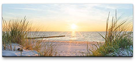Eau Zone Wandbild Sonnenuntergang an der Ostsee 100x40cm