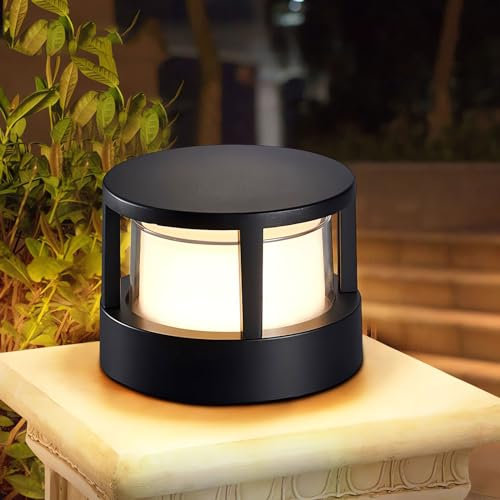 WRMING LED Lampioncini da Giardino Esterno Moderni, Moderno Design IP65 Lampada da Parete per Esterni/Interno, Balcone Plafoniera Soffitto, Nero, Alluminio, 3000K Bianco Caldo