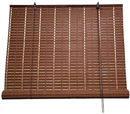 Bambusrollo Außenrollo, Regenfeste wasserdichte Kunststoffrollos für den Außenbereich mit 2 Haken, 60cm/80cm/100cm/120cm/140cm Breiter Sichtschutz (Size : W140cm x H220cm)