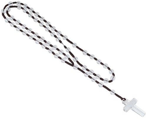 KYEYGWO Kreuz Anhänger Kristall Gebet Kette Damen Herren | Religiöses Schmuck Kruzifix Perlen Halskette Heilung Edelstein Amulett Segen Glücksstein Meditation Spiritueller Geschenk