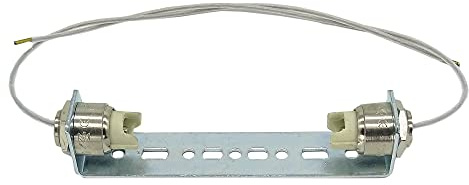 R7s Fassung kurz für 78mm LED oder Halogenstab kurz mit Litze 20cm Hochvolt-Lampenfassung silber