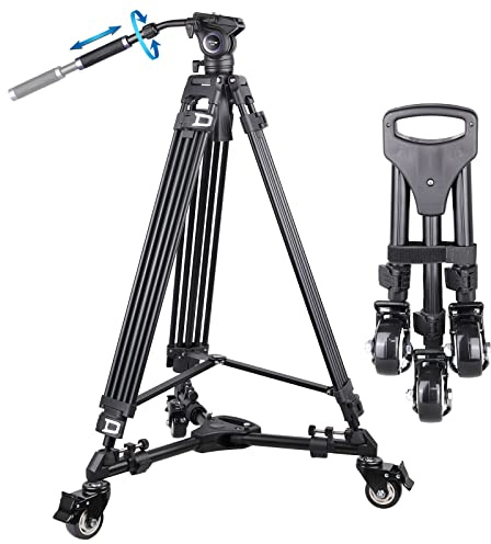 ARTCISE Professional Heavy Duty Tripod Dolly for DSLR Cameras & Video Camcorders - Load Capacity Up to 20 Pounds