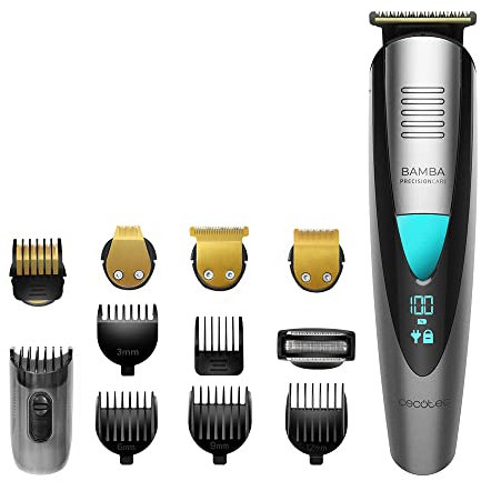 Cecotec Rasoio multifunzione 5 in 1 PrecisionCare Pro Batteria al Litio, Autonomia 60 Mins, Waterproof, Lame di rivestimento in Titanio, IPX7, Modalità con cavo