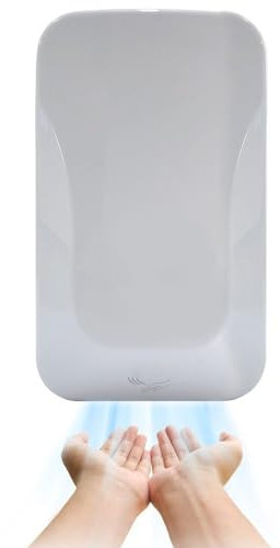VIRSUS Asciugamani Elettrico Automatico a Parete Forte JET625P0, 18,6x15,5x31 cm, Sensore Infrarossi, in ABS Antiurto Bianco, Potenza 1000W, Aria ad Alta velocità per Mani, Bagno e Servizi igienici