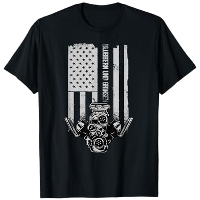 American V8 Blubbern und Grinsen Hubraum Autoliebhaber V8 T-Shirt