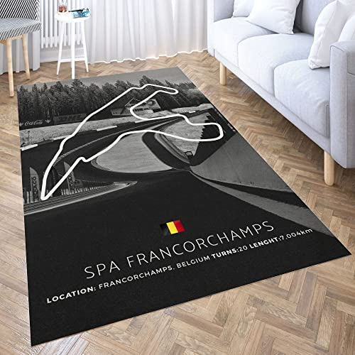 bailongma Spa Francorchamps Impression Anti-Dérapant Flanelle Tapis De Tapis Home Mode Tapis D1325 120×180CM
