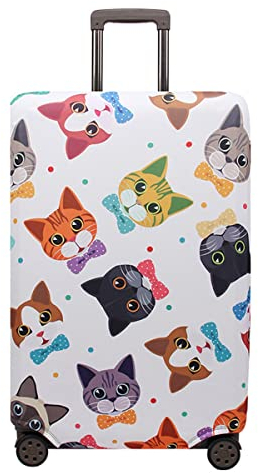 Mateju Kofferschutzhülle Elastisch Kofferhülle 18-32 Zoll Gepäck Cover Reisekoffer Hülle Trolley Case Schutzhülle Luggage Cover Waschbare 3D Staubdichte Kofferbezug S-XL (Katzen,XL)