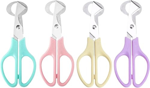 LATRAT 4 Pieces Quail Egg Cutter, Quail and Pigeon Egg Cutter, Tool Opener, Quail Eggs, Cracker for Home, Kitchen, Restaurant (Beige, Pink, Purple, Blue)
