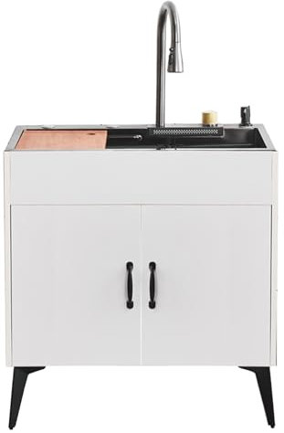 Spülenschrank mit Spüle und Armatur,Küchenspüle mit Unterschrank,Spülenunterschrank Waschbecken Komplettspüle,Spülschrank mit Spülbecken,Outdoor Schrank Wetterfest,Ausgussbecken Küchenunterschrank ( C