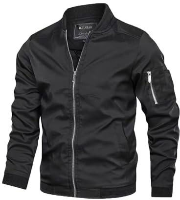Jinsha Homme ExtéRieur Printemps-Automne Casual Classique Veste-Jacket Mode Pilote Bomber Léger Coupe - Vent Mince Cargo Veste De Baseball ete Blouson Polyester Softshell Veste Sport Veste Homme