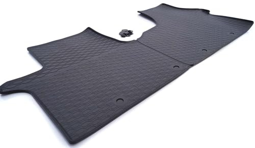 Gummimatten für Opel Vivaro B 2014>2019 Gummi Fußmatte in Original Qualität Schwarz Geruchsneutral Allwetter, Durchgehende Matte 1-teilig inkl. Befestigungsmaterial