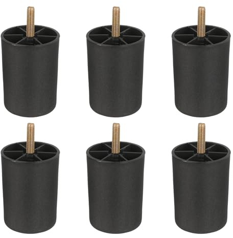 sourcing map 6 Pcs M10 x 3.1 x 2.3 Inch Furniture Legs, Plastic Sofa Couch Legs Tapered Replacement Legs Tapered Feet for Chair Sofa Dresser Cabinets Bed, Black