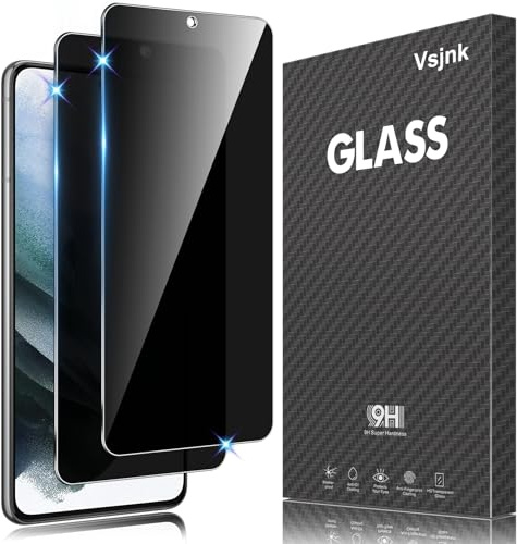 Vsjnk Anti-Spähen Sichtschutz fur Samsung Galaxy S21 mit 2 Stück Privatsphäre Tempered Glass Folie 9H Panzer Schutz Glas HD Displayschutzfolie,kompatible mit Galaxy S21