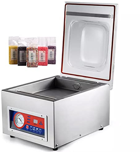 Vacuum sealer, chamber vacuum packaging, suitable for food savers, commercial kitchens, automatic and manual options, professional sealing widths, home and commercial use